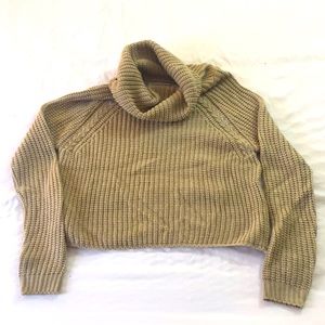 Cotton oversized turtleneck crop sweater